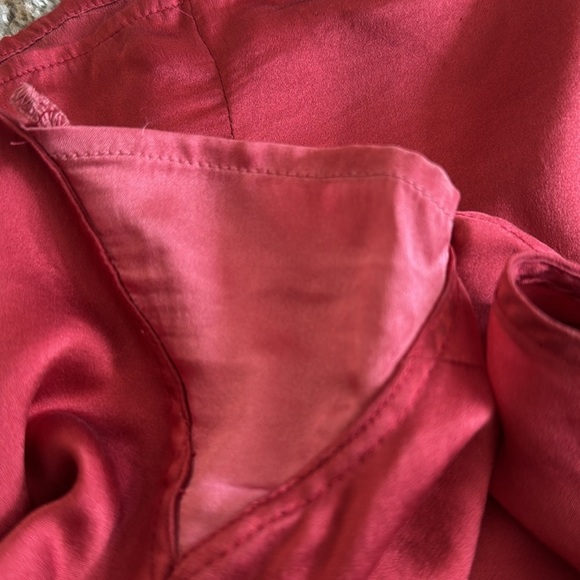Anthropologie Floreat Silk Elegant Burgundy Spaghetti Strap Tann Top - Picture 12 of 12